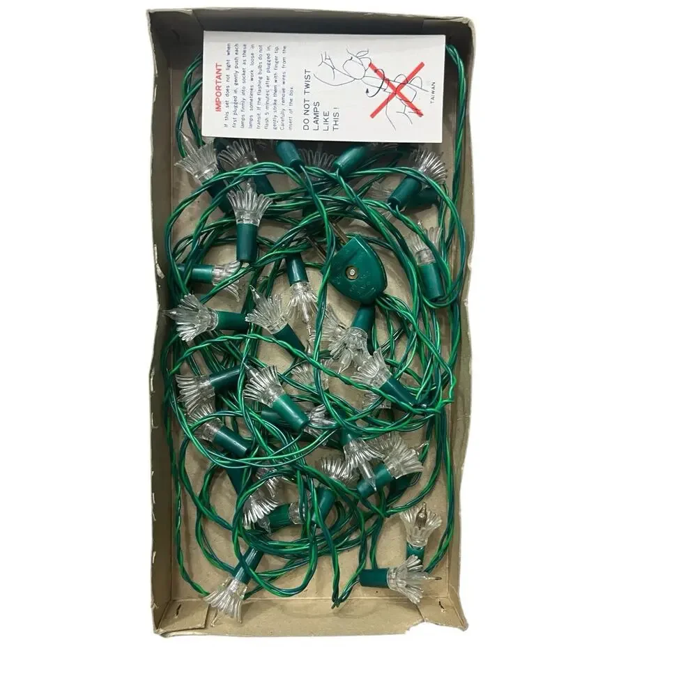 Vtg Paloma Christmas Lights Miniature Working Box Indoor Outdoor 35 White